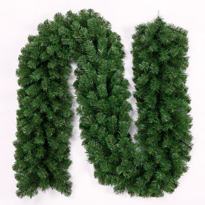 Protree 2.4m Christmas Decoration Artificial Green Christmas Garland Wreath Xmas Pine Tree Rattan
