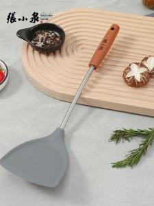 ชุดส้อมือและส้อมือยางซิลิโคนสำหรับใช้ในครัวแบบไร้ตะไบ ช้อนและส้อมือสำหรับผัดสแตนเลส ชุดครัวสำหรับใช้ในครัว