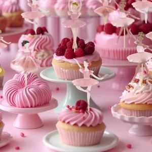 Birthday Cake Decoration Ballet Cake Decoration Card Insert Cupcake Decoration Suitable for All Kinds of Parties Dessert Shops
