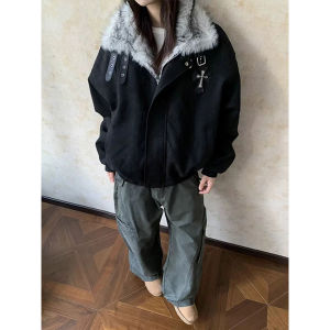 ZHUOCAN | American Retro Warm Lined Cotton Coat