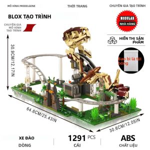 Bộ Xếp Hình Tàu Lượn Siêu Tốc Khủng Long - 1291 Mảnh Đồ Chơi Xếp Hình Giáo Dục Tự Làm Điều Khiển Từ Xa Trang Trí Phòng Trẻ Em Quà Giáng Sinh Tương Thích Với Lego