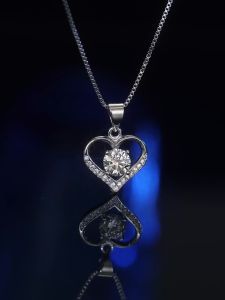 LOVETIA Kalung Moissanite Wanita 1.0 Ct 925 Sertifikat GRA BTXL001