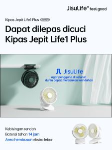 JISULIFE Kipas Angin Mini Portable Meja dan Jepit Baterai 4000mAh yang Dapat Diisi Ulang via USB Kipas Aman untuk Kereta Bayi
