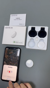 Dual System Tracking Locator Compatible With Find My And Google FindHub Anti Lost Device With Out Of Range Finding Button Cell Battery FMN Certified Works With iOS Find My App Supports Product Sharing Via PINPOP Used For Locating