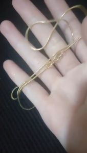 Original 24k Saudi Gold Pawnable Necklace Snake Bone Chain Ripples of Water Chain K Gold Necklace 18 K Necklace Male Style of Necklace