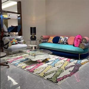 Italian Luxury Designer Embroidered Fabric Sofa Leisure Living Room Furniture Three Seater Couch Soft Sponge Filling Adult Use