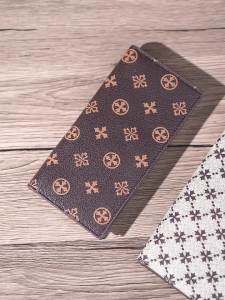 Baellerry | 1Pcs-Baellerry Large Capacity Womens Long Wallet Vintage Printed Pu Leather Wallet 10 Card Slots + Zippered Coin Pocket Fashionable Business Wallet