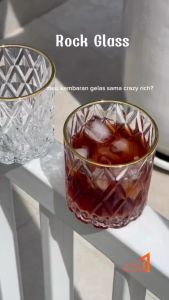 Gelas Whisky Beer Kaca Kristal Rock Glass Cocktail Old Fashion Lowball Emboss Cangkir Air Minum Teh Estetik Gelas Kafe