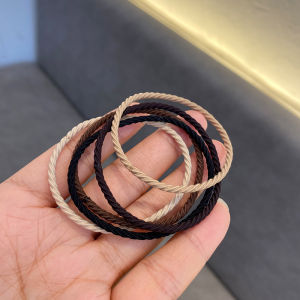 สีดำ ยางรัดผมแบบสกินนี่สําหรับผู้หญิง เรียบง่าย สไตล์เกาหลี ยางรัดผม เครื่องประดับผม ยืดได้ ยางรัดผม เชือกผม ห่วงผม