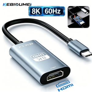 Kebidumei | KEBIDUMEI 8K 4K 60Hz 30Hz USB C to HDMI Cable Type C HDTV Converter Adapter Cable For MacBook Smartphones PC Laptop