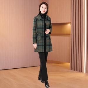 MAIMEI | Check Pattern Wool Coat for Petite Women