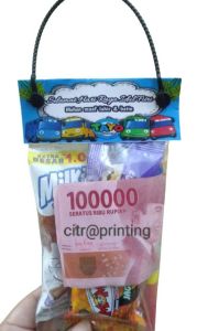 Tas snack bingkisan Lebaran dan ultah.sudah termasuk tali dan plastik (isi 10pcs)
