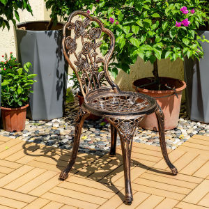 KIMDELIN | ชุดเก้าอี้พักผ่อนกลางแจ้ง 3 ชิ้น ทำจากอลูมิเนียมหล่อ