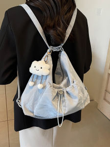 Womens Multi-Functional Large Capacity Tote Bag Fashionable Printed Double Shoulder Travel Backpack Lightweight Casual Handbag