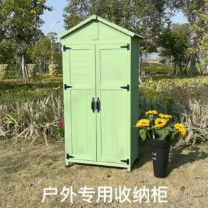 Balcony Storage Cabinet  Balcony Storage Cabinet Outdoor Storage Cabinet Stand Anti-Corrosion Solid Wood Balcony Environmental Protection Material 储物柜 收纳柜
