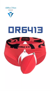Mens Brief: Modal Fabric Brief with Removable Pouch and Slit Open Back Underwear (OR6413)