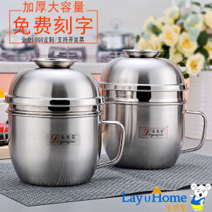 Yajian Thickened Stainless Steel round Lunch Box Large Capacity Student Instant Noodles Bowl Cafeteria Rice Bucket Basin Engraving