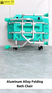 Anti-Slip Foldable Shower Chair Height Adjustable Aluminum Waterproof Bathroom Chair For Elderly Use