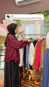 Blouse Knit Hornet Bigsize Kombinasi Saten