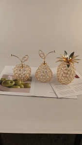 3Pcs/Set Ornamen Buah Kristal untuk Dekorasi Pesta dan Liburan