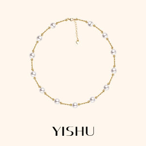YISHU | Silver Grey Pearl Necklace 2026 New Release