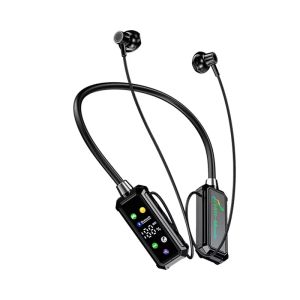 Wireless Bluetooth Neckband Headset Built-in Color Digital Screen Ultra Long Battery Design for Sports Karaoke Live Streaming