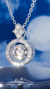 RoyStone - Kalung Wanita Moissanite Sertifikat GRA Original Lapis Emas - Seline Necklace