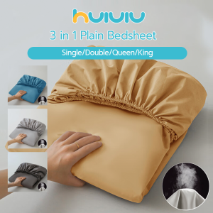 Zeen Fully Garterized Hotel 3in1 Quality Plain/Print Bedsheet Single / Full Double / Queen / King(Pillowcase included)
