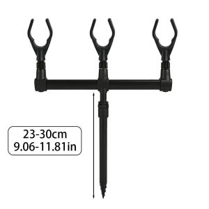 JSFUN Carp Fishing Multi-Rod Stand 23-75cm Adjustable Telescopic Ground Insert Stable Load-Bearing Fishing Accessory