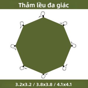 Tấm Trải Dã Ngoại Oxford Chống Thấm 4x4 Thảm Dã Ngoại Lớn Lót Chân Lều 3x3 Vải Trải Đất Hình Bát Giác Hình Lục Giác Lớn Cho Các Hoạt Động Ngoài Trời