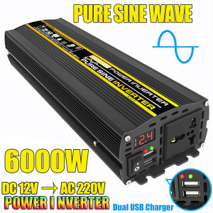 Pure Sine Wave Inverter DC 12V-AC 220V 3000W 4000W 6000W 8000W Portable Power Voltage Converter Car Home Outdoor Solar Inverter