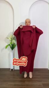Gamis wanita abaya kaftan dress perempuan syari modern free khimar