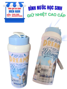 Bình Nước Giữ Nhiệt Học Sinh Tý Liên 500ml - Nhựa PP An Toàn Không Đọng Sương Hoạ Tiết Dễ Thương