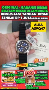 ALBA ORIGINAL - ALBA AS9Q47 X1 ALBA AS9Q47X1 Men LA - Hitam - Rubber - Diameter 4.4CM- Water Resist 100 Meter - Jamdunia / Jam dunia JD18 # Jam Tangan Pria Jam Pria Jam Tangan Anti Air + ALBA AS9Q 47 AS 9Q 47 X1 AS9 S003