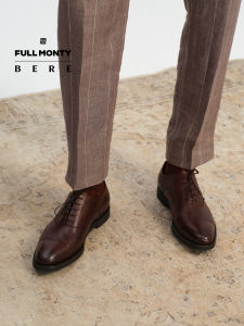 Collaborative New Style Handmade Oxford Shoes Brown Cow Leather