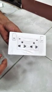 ปลั๊กกราวด์คู่พร้อมสวิทช์เปิด-ปิด BEWON รุ่น BW120-022S ปลั๊กบีวัน เต้ารับผนัง เต้ารับมอก.