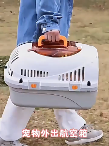 Pet Carrier Box Cat Dog Cage Portable Travel Carrier Sangkar Kucing Anjing Airline Approved Pet Box Cage For Dogs Cats Pet Safe Shipping Box with Bowl and Diaper board