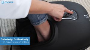 Comfier CF-5212 Shiatsu Foot Massager with Heat VibrationFoot Warmer Rolling Compression Feet Massager Machine for Plantar Fasciitis Neuropathy Pain Gifts for Men and Women Fits Size up to 13“ 2 Year Warranty Ideal Gift