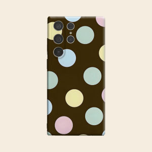brown pastel polka dot Luxury Fashion Full Lens Protective Case for Samsung Galaxy S26 S25 S24 A56 A36 Plus Ultra