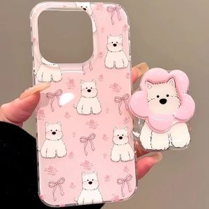 Butterfly Knot West Highland Fragrance Phone Case for iPhone 17/16Promax Small Fresh Style Huawei Mate60/70 TPU Protective Cover