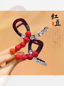 Kẹp Tóc Cá Mập Màu Đỏ Cho Phụ Nữ Phong Cách Hàn Quốc 2025 Kẹp Tóc Đuôi Ngựa Cao Cấp Kẹp Tóc Phụ Kiện Tóc Thời Trang