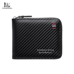 LouisWill Mens Short Wallet Soft PU Short Wallet Multi-Functional Wallet Large Capacity Purse Multi-Card Position ID Credit Cards Holders Coin Pouch PU Leather Zippered Bag Business Wallets