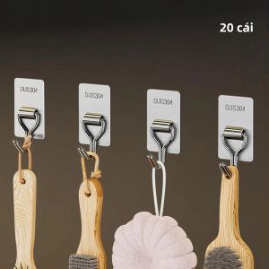 10/20 Chiếc Móc Treo Tường Inox Móc Treo Áo Treo Tường Đựng Chìa Khóa Tổ Chức Tiện Ích Móc Treo Khăn Áo Tắm