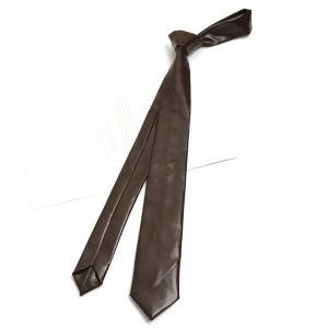 Black Brown Retro Pure Color Handmade Skinny Tie