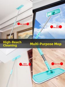 Stainless Steel Extendable Handle Wall Cleaning Mop Tile Brick Specialized Mop Roof Ceiling Cleaning Tool Ultrafine Fiber