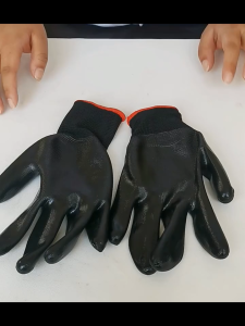 Multi-purpose gloves heavy duty 36 pairs black nitrile coating durable 10 years safety anti-cut high performanc