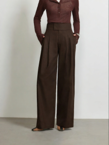 Vero Moda | 2026 Fall Winter New Old Money Style Pleated Buckle Solid Loose Wide Leg Pants