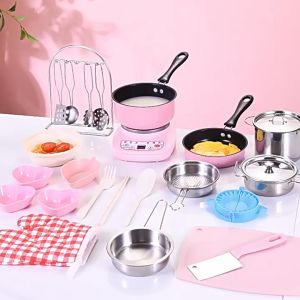 36pcs Set Dapur Mini Mainan Masak Pura-pura Anak-anak Mainan Rumah Bermain Edukasi Mainan Memasak Anak-anak Set Peralatan Dapur