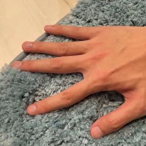 [SG STOCK] Fluffy Microfiber Thick Floor Mat Anti Slip Water Absorbent Rug For Stylish Bathroom Kitchen Doormat