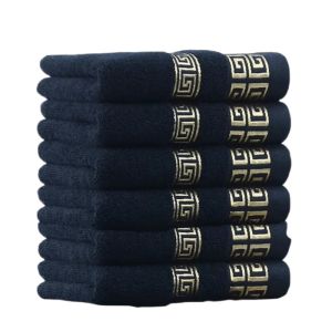 1/4/6pcs Black Cotton Towels 34x74cm 70x140cm Embroidered Hotel Quality Bath Towel for Adults Christmas Gift Thicken Face Towels